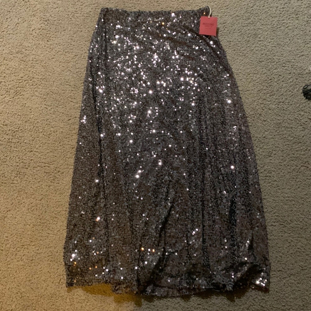 New! maxi long skirt shiny